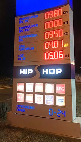 стоимость топлива в Хорватии 2019
